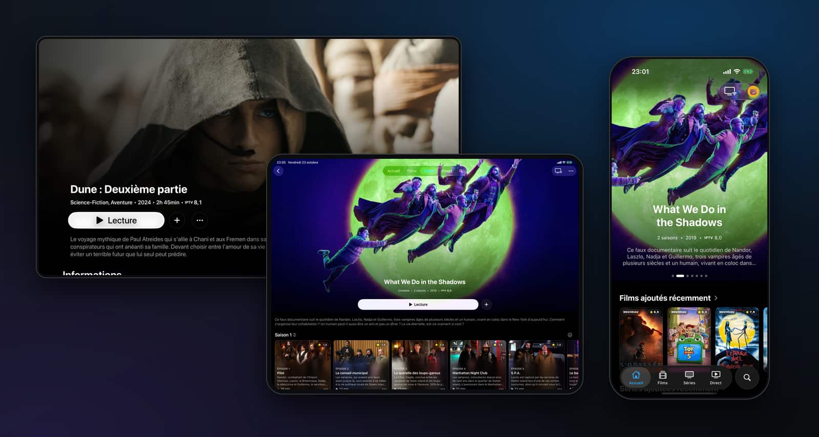 Noza IPTV on Apple TV, iPad and iPhone